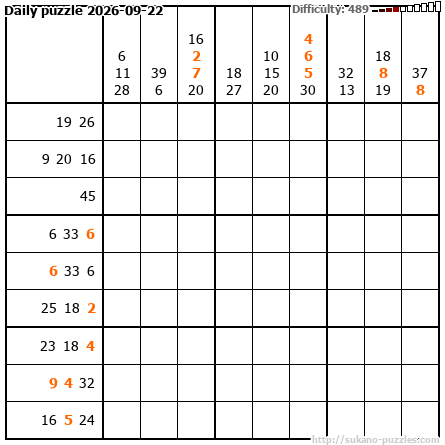 Daily puzzle 2026-09-22