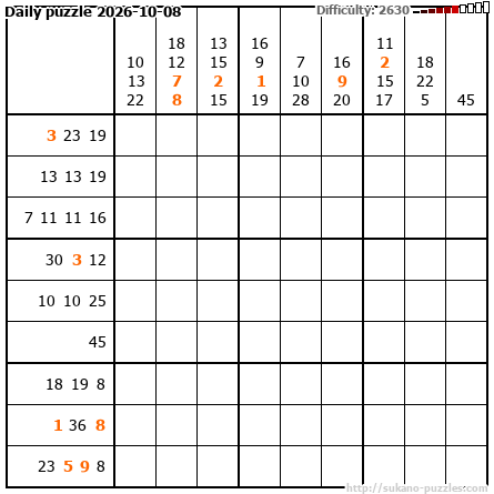 Daily puzzle 2026-10-08
