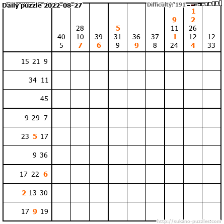 Daily puzzle 2022-08-27
