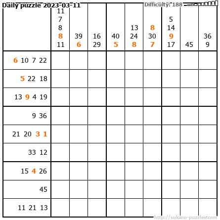 Daily puzzle 2023-03-11