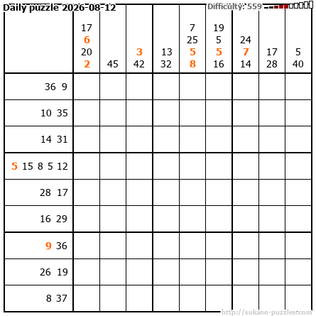 Daily puzzle 2026-08-12